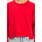 Acid Wash Seam Detail Crew Neck Sweatshirt