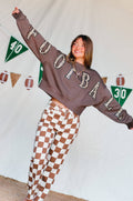 Football Leopard Mocha Crop Sweatshirt
