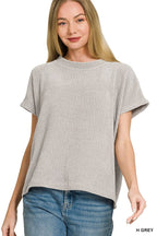 Chenille Waffle Cap Sleeve Sweater