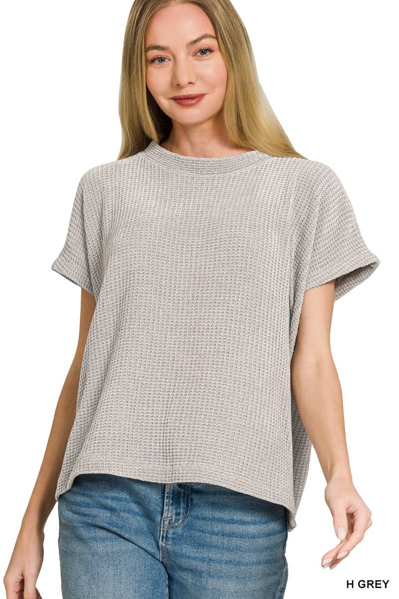 Chenille Waffle Cap Sleeve Sweater