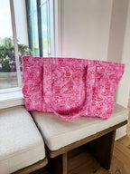 Western Print Everyday Carryall Tote Bag - Fabric Quilted 
