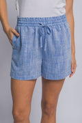 Striped Linen Blend Shorts
