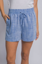 Striped Linen Blend Shorts
