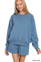 Fleece Sweatshirts & Shorts Set