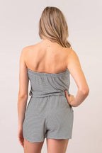 AR35899S - FRONT BUTTON DETAIL STRIPE ROMPER