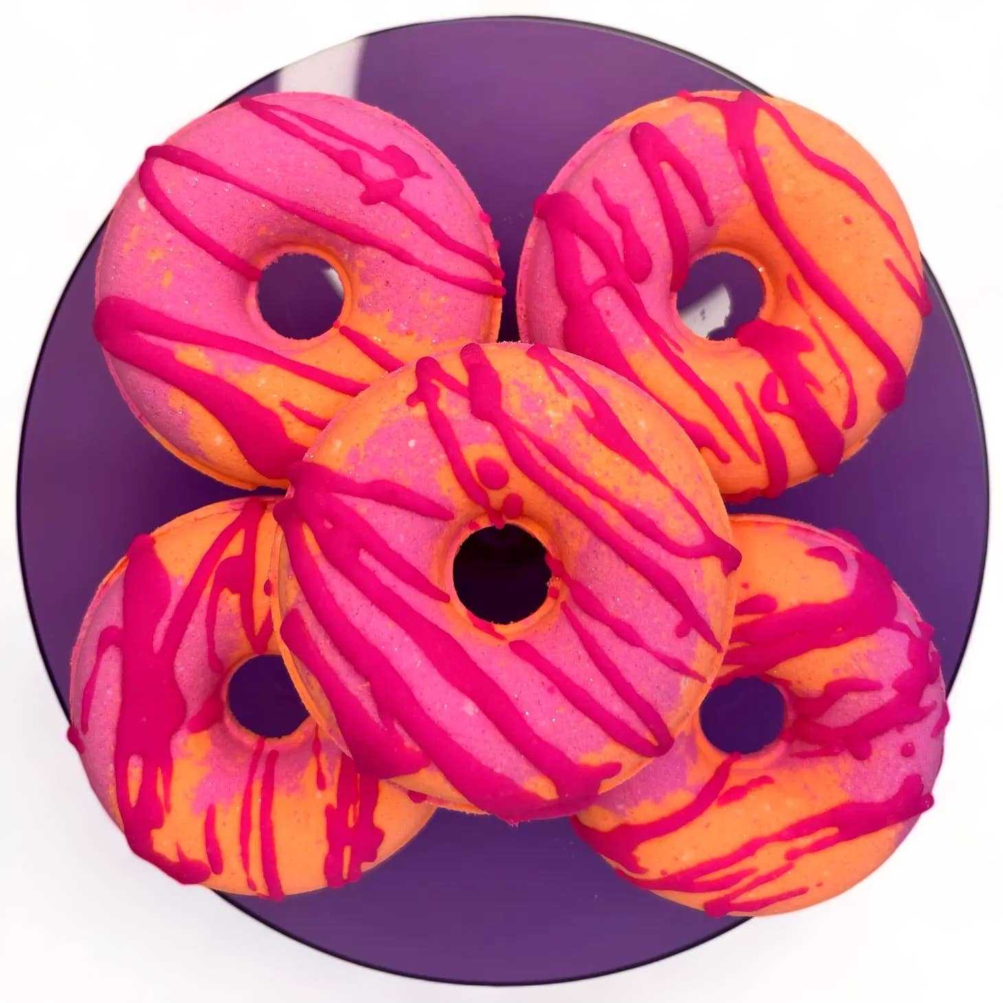 Peach Ring Donut Bath Bomb with Cocoa Butter Drizzle