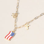 American USA Flag Necklace