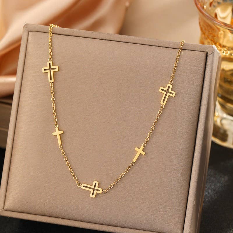 STAINLESS STEEL TARNISH FREE CROSS NECKLACE | 40NK9742