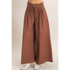 High-Waisted Pintuck Trousers