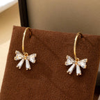 Crystal Bow Hoop Earrings | 80E62501