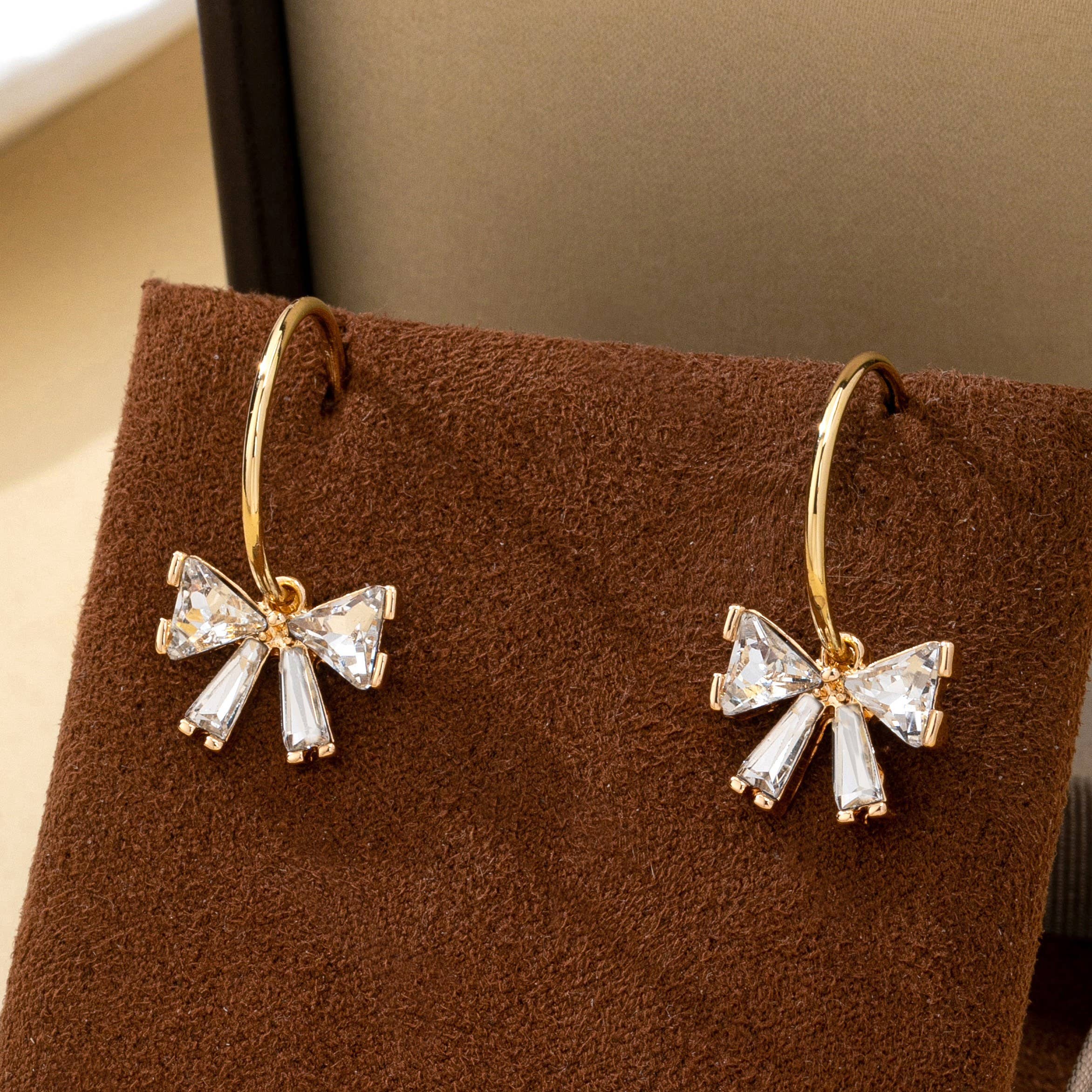 Crystal Bow Hoop Earrings | 80E62501