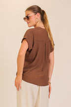 Textured Gauze Button-Front Blouse