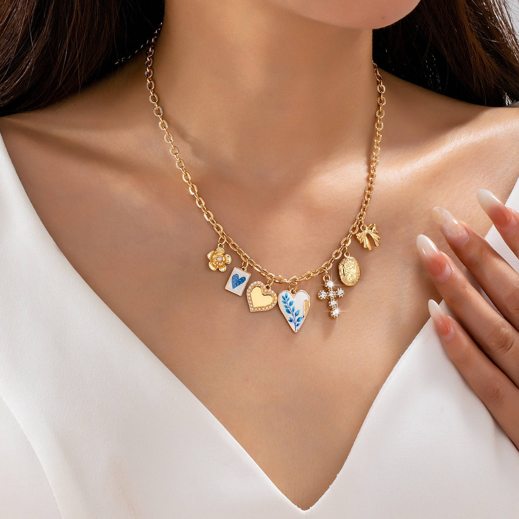 Vintage Coquette Multi-Charm Link Necklace | 80N93423
