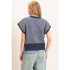 Chevron Knit Cap Sleeve Sweater