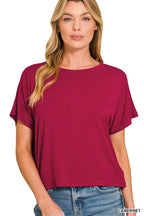 Cropped Round Neck Tee