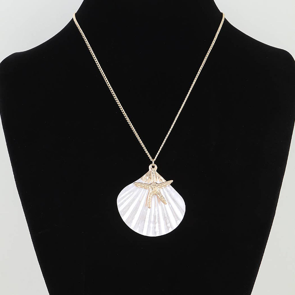 Starfish Seashell Pendant Necklace