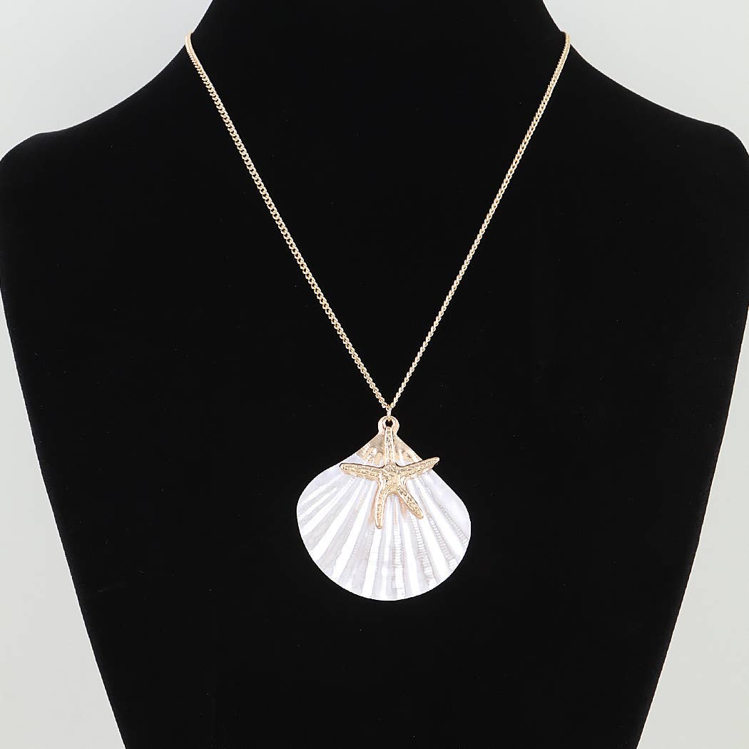 Starfish Seashell Pendant Necklace