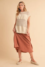 3231FN Ameena Open Stitch Mesh Tank
