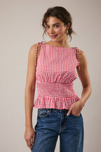 Strawberry Girl Gingham Top