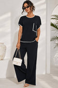 Contrast Trim Two-Piece Lounge Set