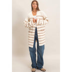 Open Front Stripe Cardigan