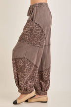 Mineral Washed Cheetah Leopard Balloon Lounge pants HP6948