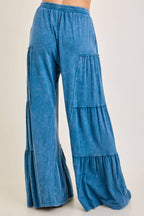 Mineral Washed Tiered Wide Leg Pants HP5033P1