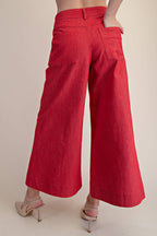 Crop High-Rise Wide-Leg Pants