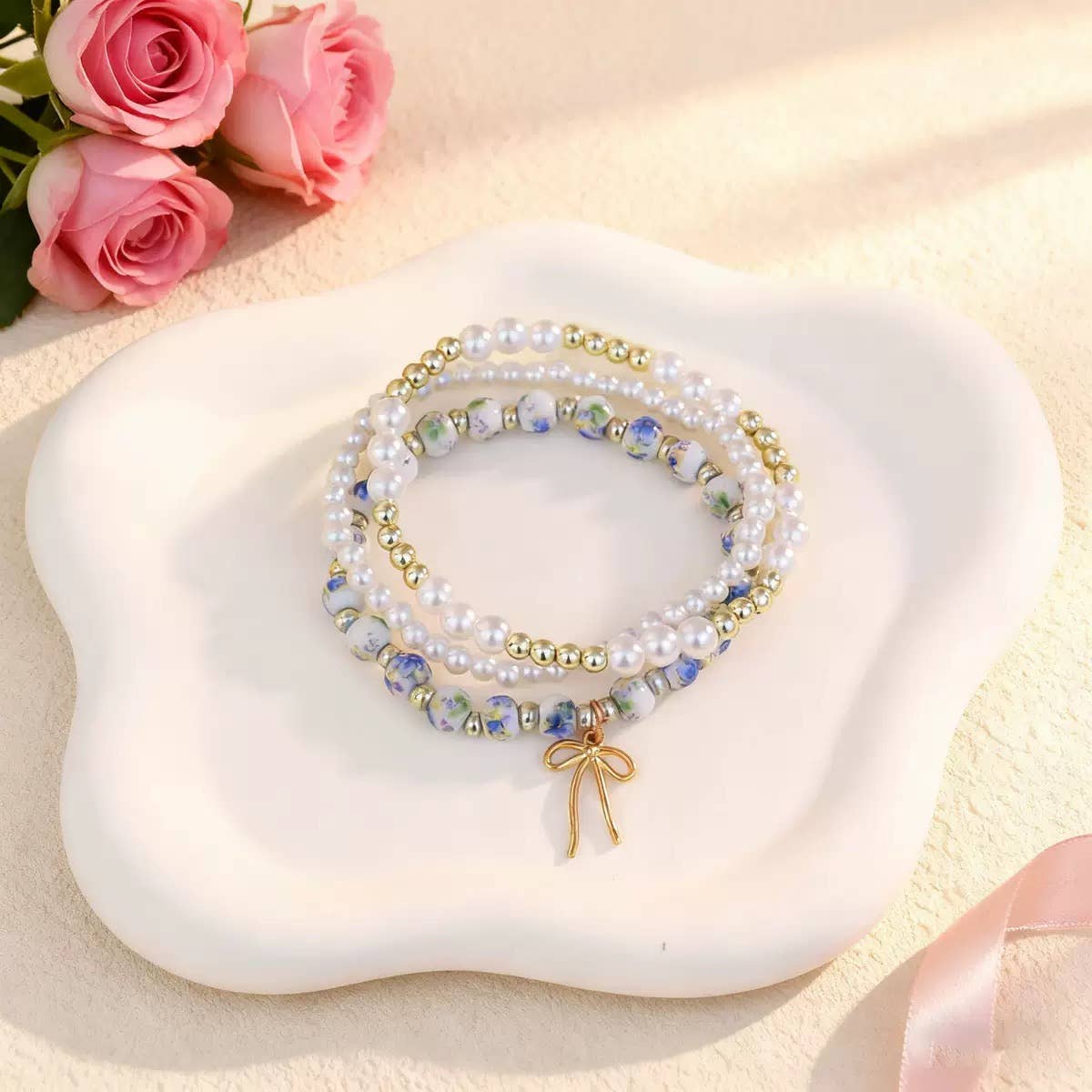 Trendy Bow Stackable Bracelets