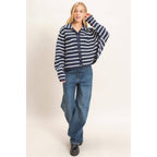Striped Button Front Cardigan