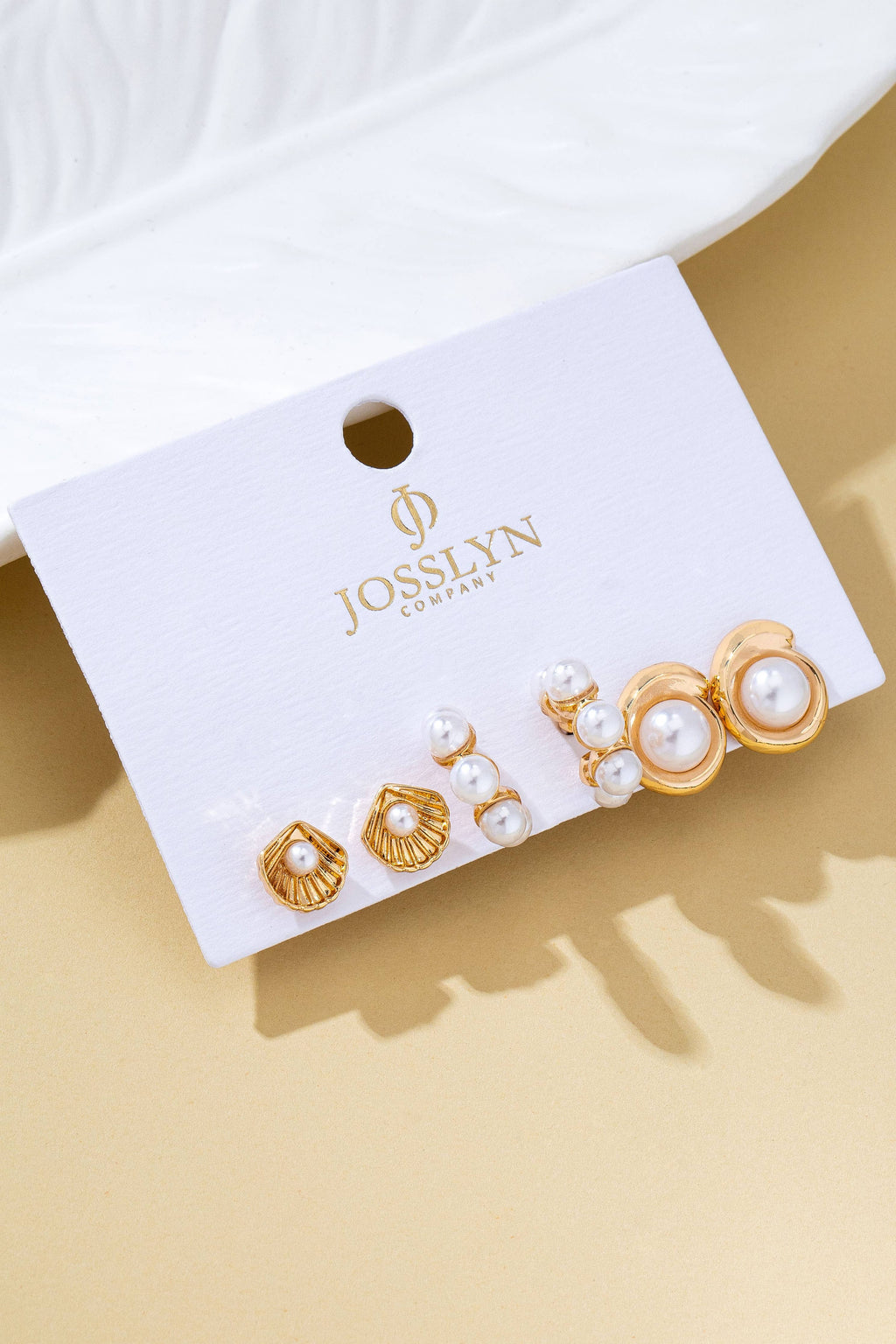Shell Pearl Seashell Trio Earring Set | 80E62027