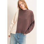 Two-Tone Knit Sweater