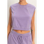 Burnout French Terry Sleeveless Top & Shorts Set