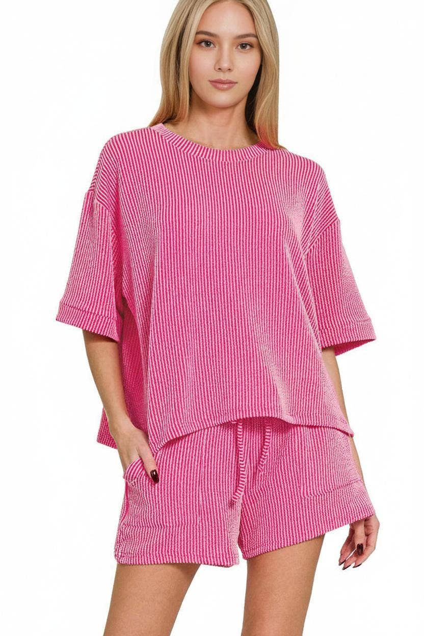 Rib Tee & Shorts 2pc Set