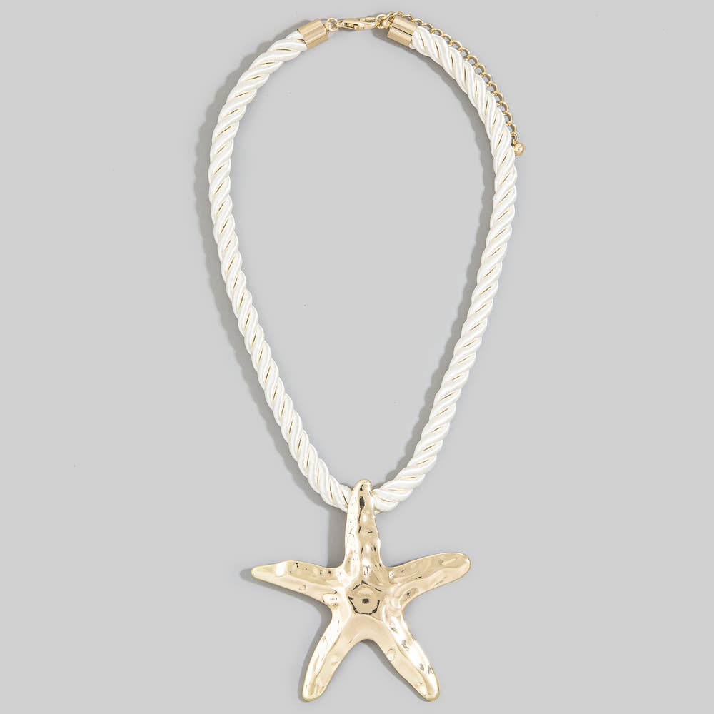 Starfish Twisted Cord Statement Necklace