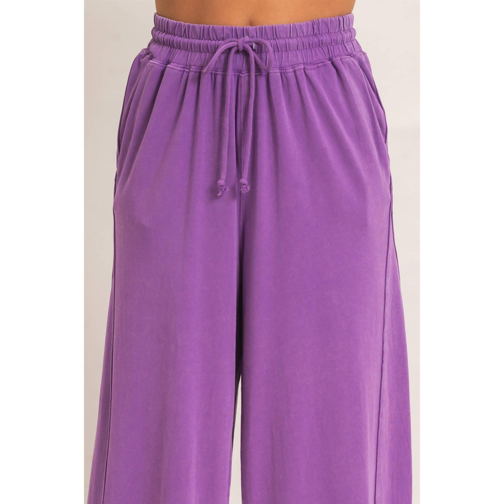 Wide Leg Mineral Wash Pants