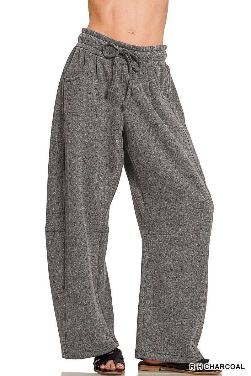 Fleece Barrel Leg Sweatpants