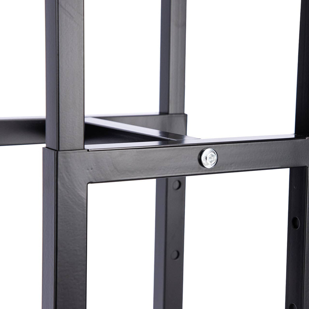 4-Way Black Clothing Rack With Slant Arms