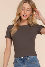 ...Cotton Jersey Baby Rib Tee