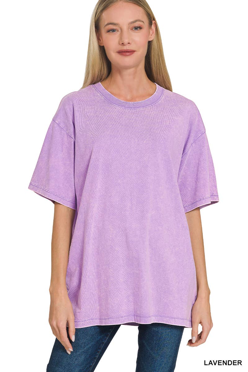 `Vintage Wash Oversize Cotton Tee