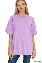 `Vintage Wash Oversize Cotton Tee