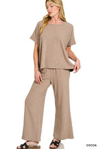 Cotton Slub Top And Pants Set