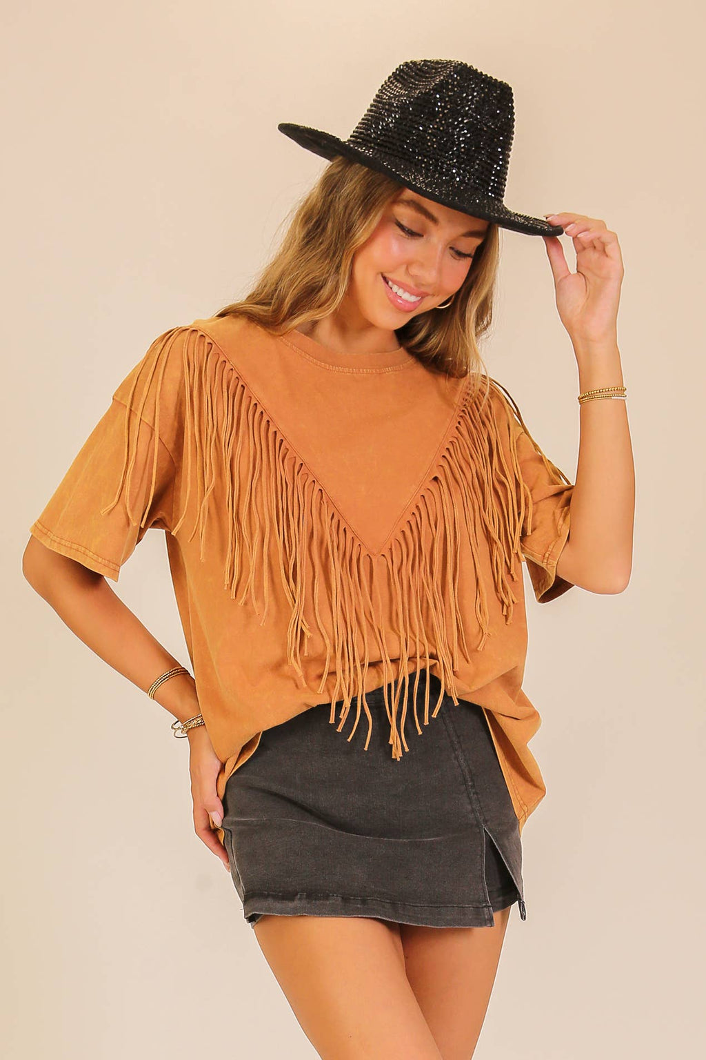 Vintage Fringe Boho Washed Tee