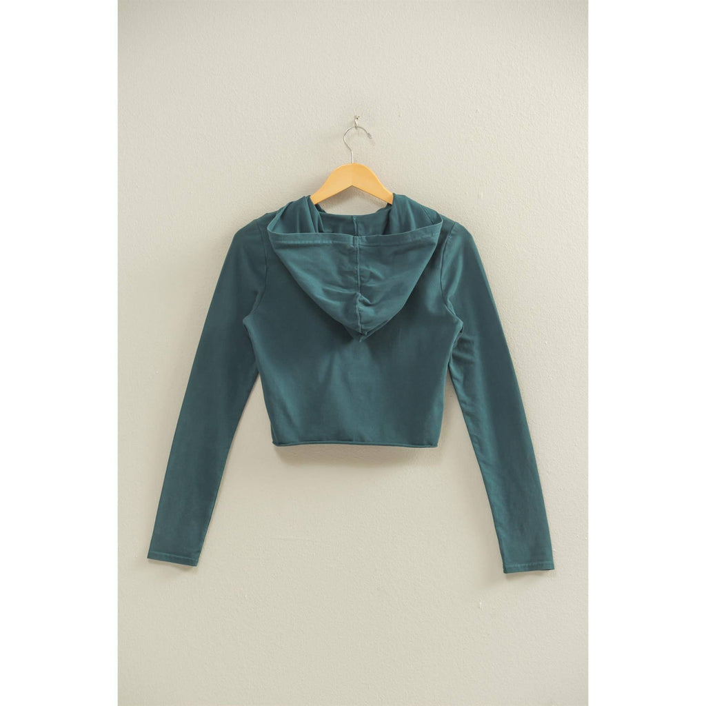 Zip Up Cropped Hoodie