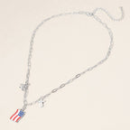 American USA Flag Necklace