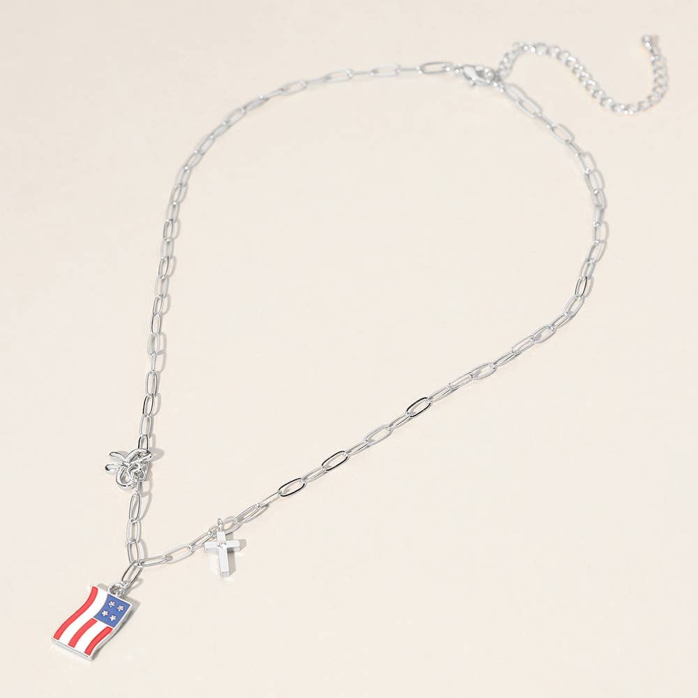 American USA Flag Necklace