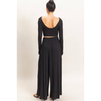 Long Sleeve Top & Wide Leg Pants Set