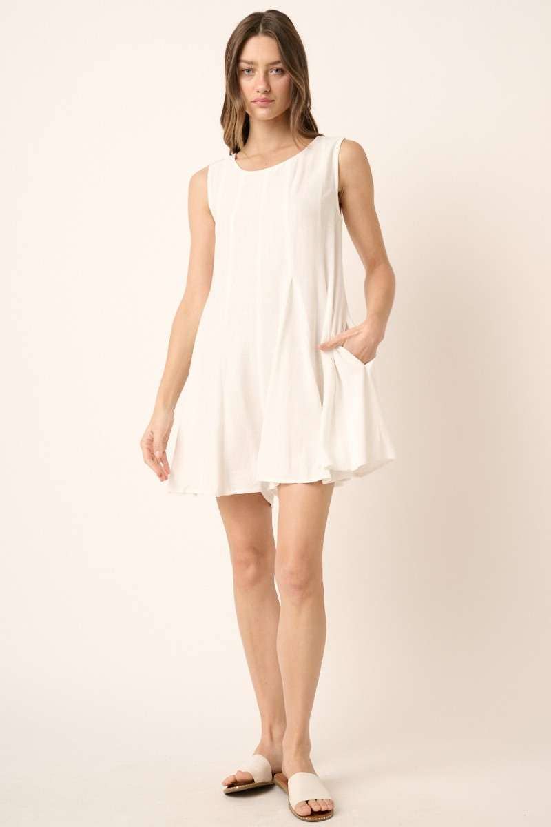 H30284-GODET DETAIL WIDE LEG ROMPER