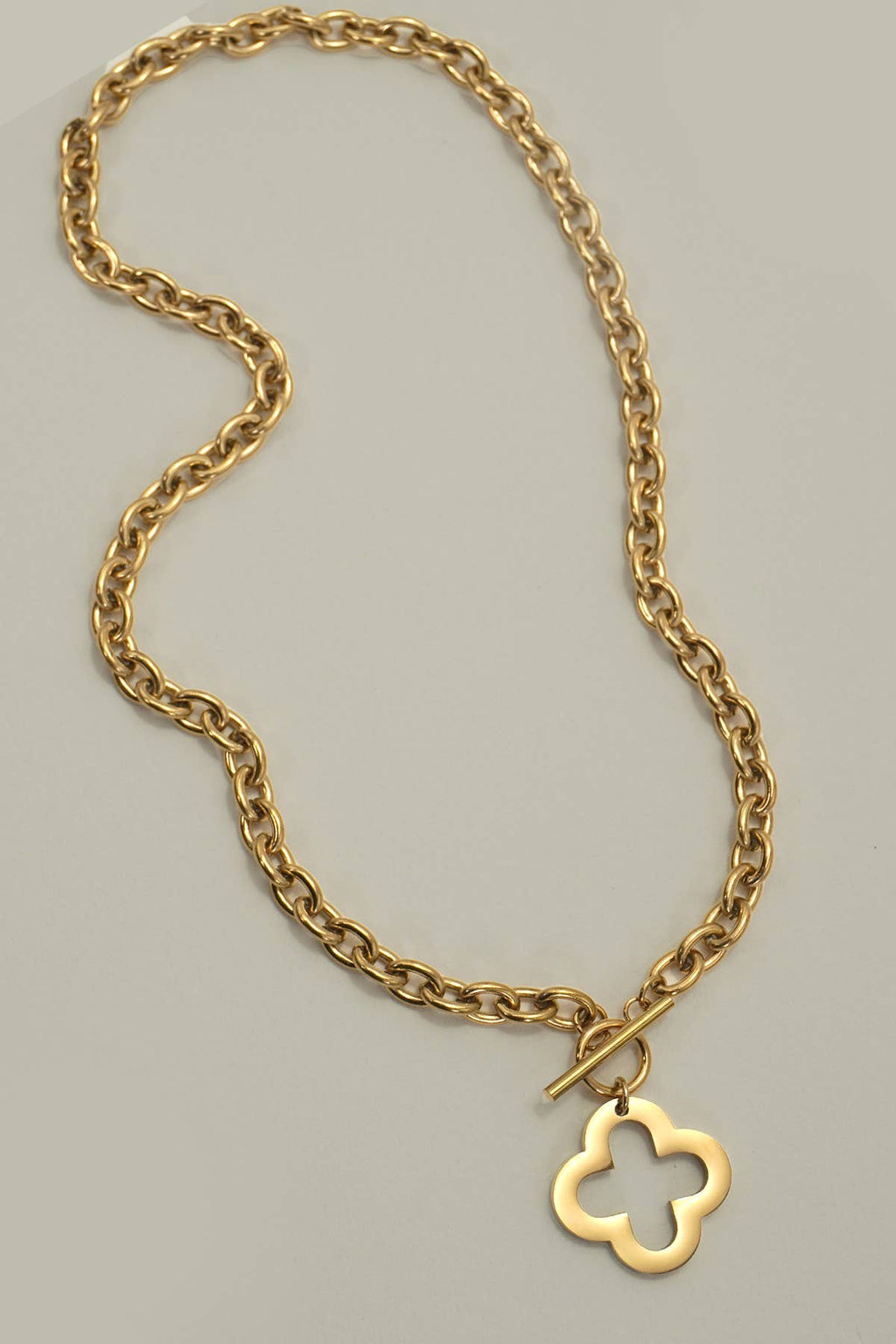 18K STAINLESS STEEL TARNISH FREE CLOVER NECKLACE | 40NK9647