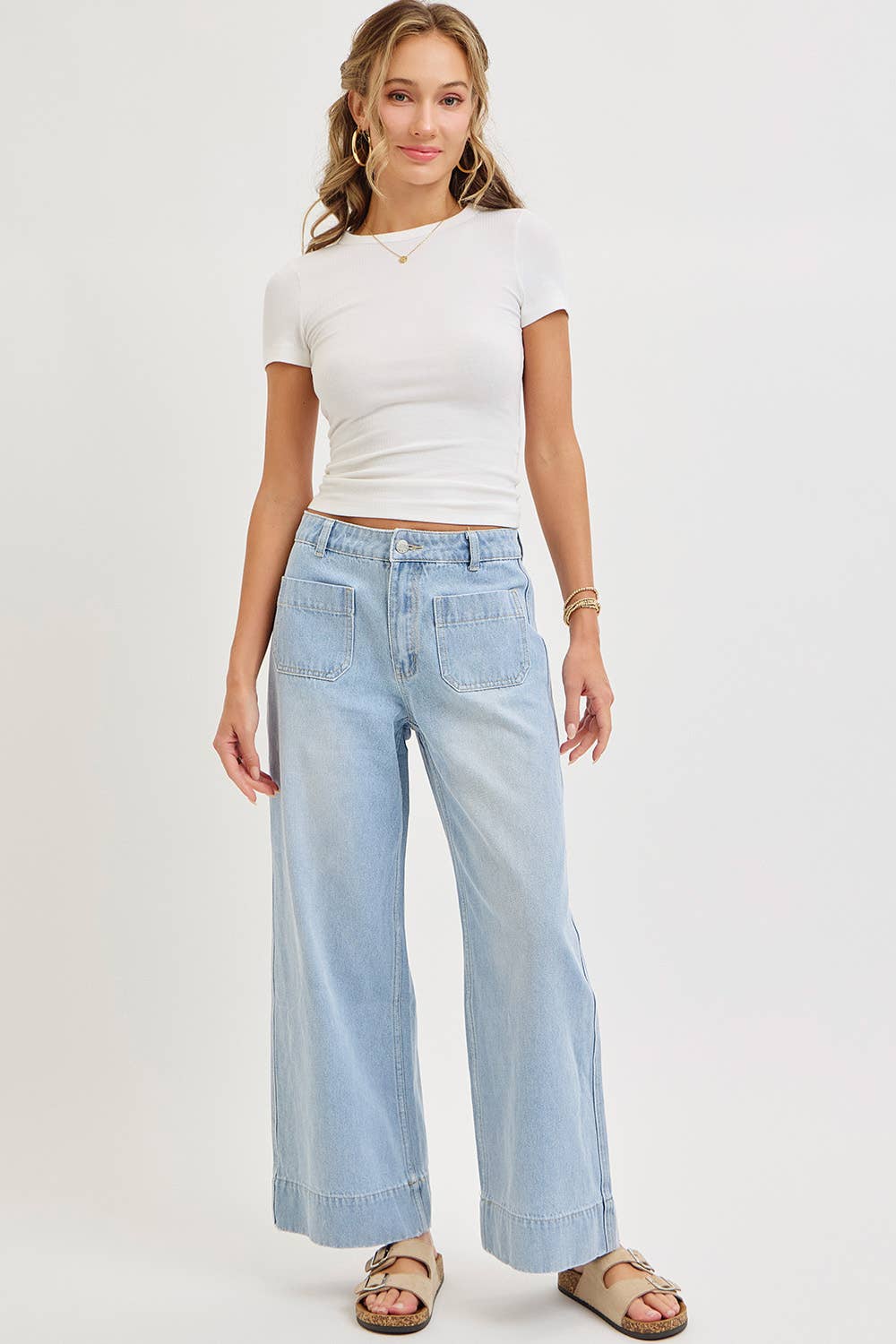 WIDE LEG  DENIM JEANS